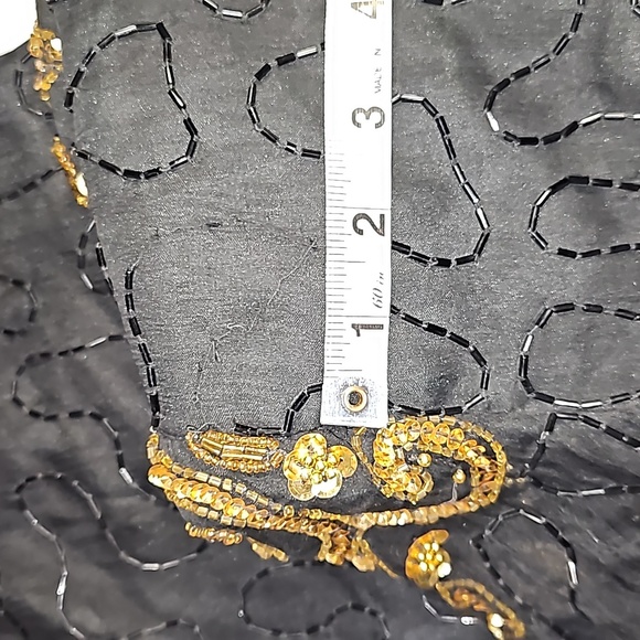 Laurence Kazar Womens Dress Vtg Sz S Beaded Black Silk Evening Zipper VG… - Picture 15 of 16